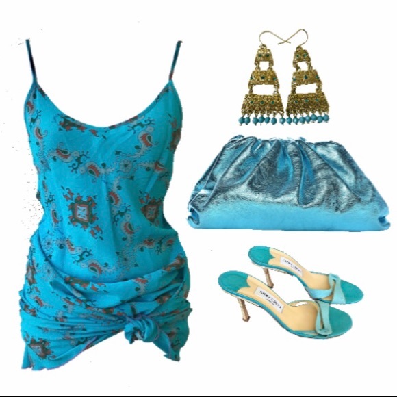 Stunning Earrings! Turquoise/Gold! Egyptian Style! - Picture 2 of 6